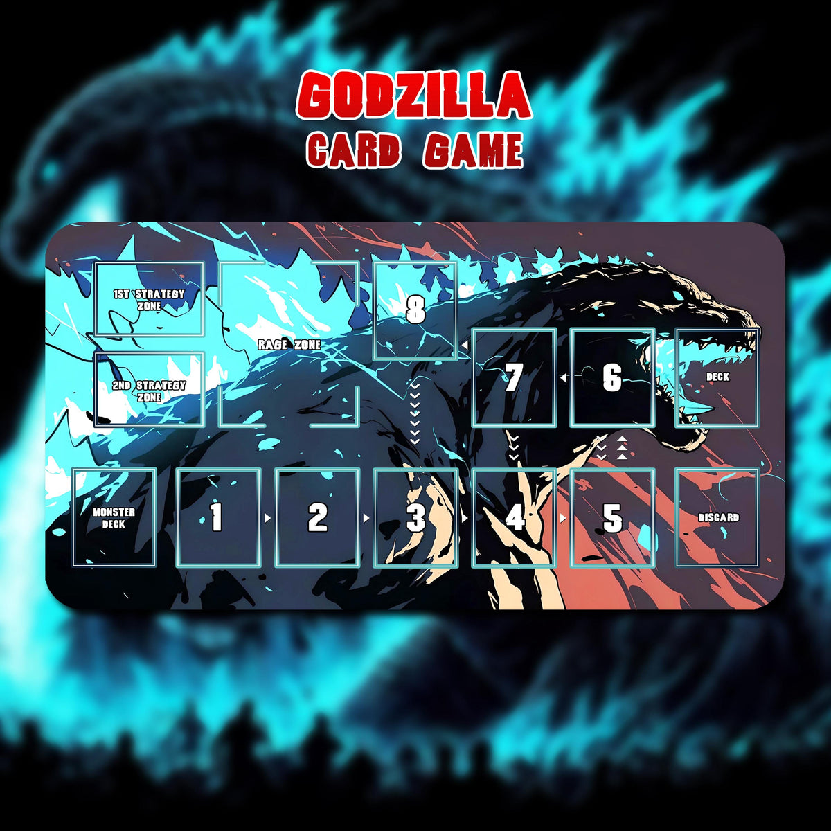 Playmat Godzilla v2 - Godzilla Card Game / Playmat 24"x14" inches (600x350x2mm)