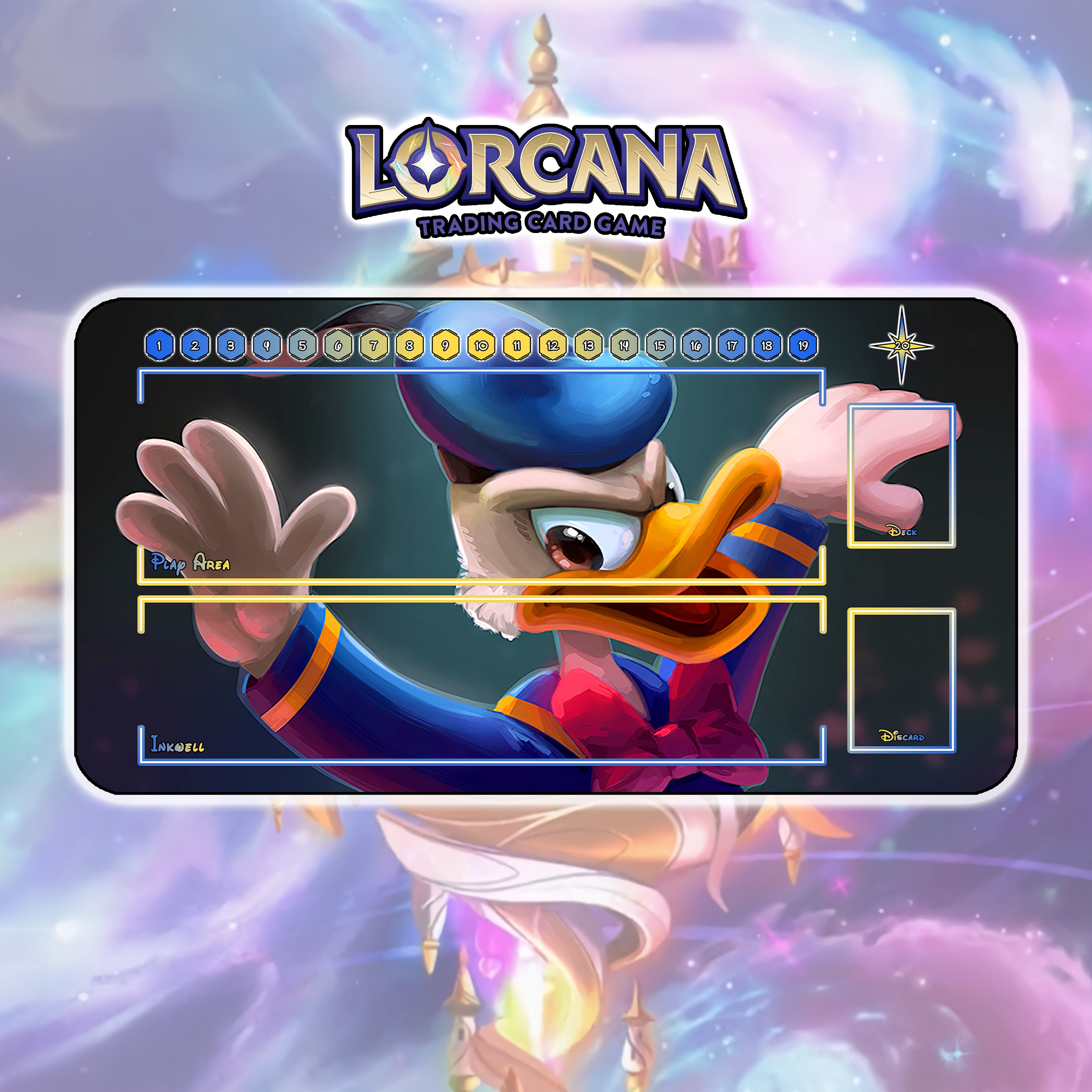Disney LORCANA プレイマット（Donald Duck） Donald Duck Playmat, Disney Lorcana Trading Card Game by