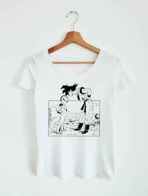 T-SHIRT WHITE WOMEN | DRAGON BALL Z - FRIEZA VS GOKU