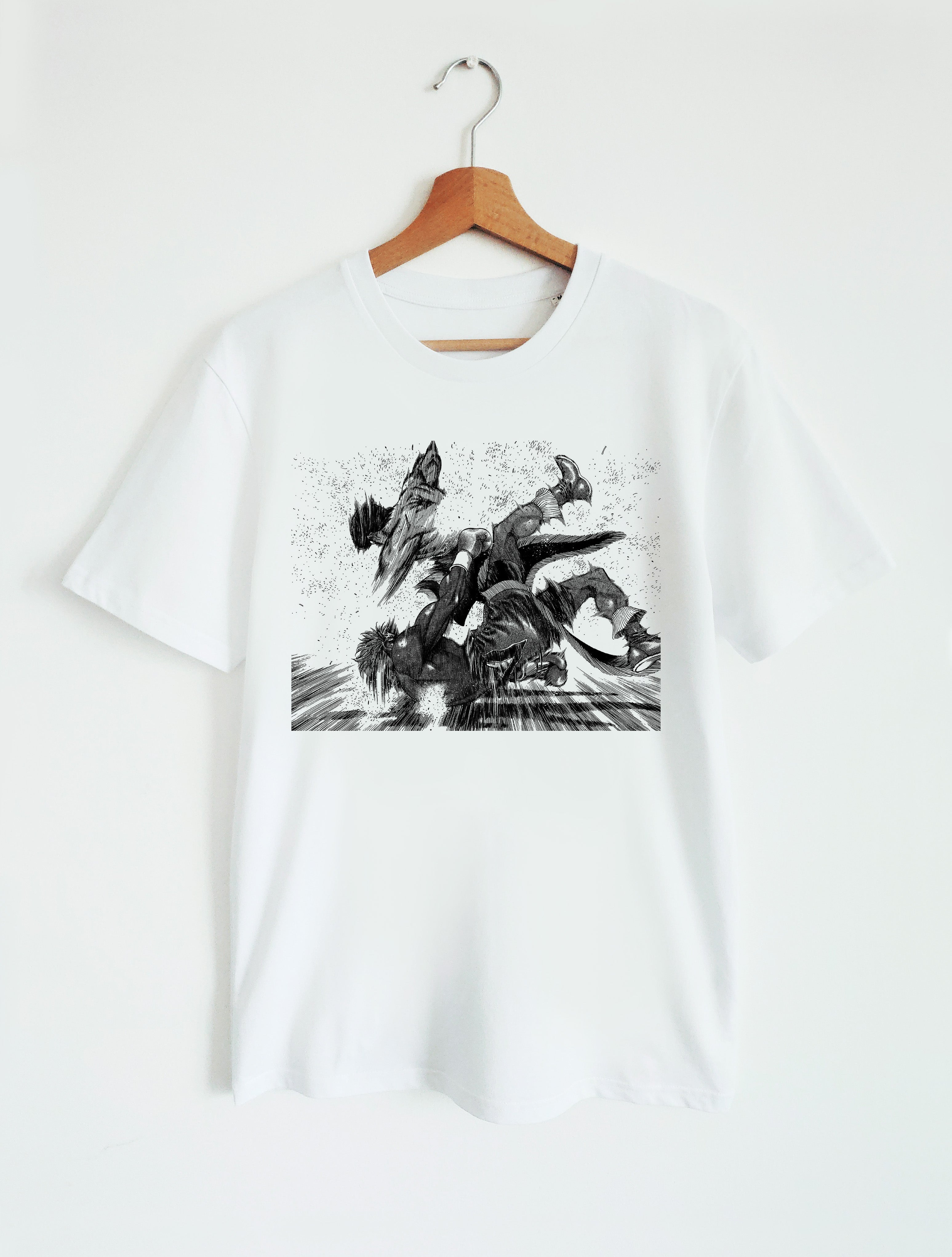 T-SHIRT WHITE UNISEX | HAJIME NO IPPO - TAKAMURA MAMORU VS
