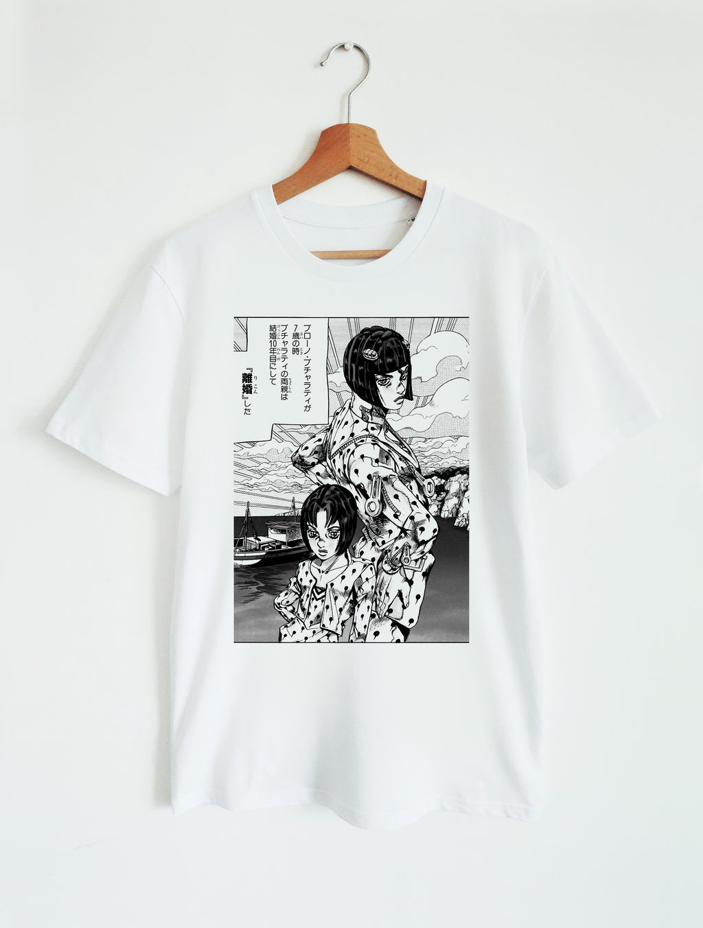 T-SHIRT WHITE UNISEX | JOJO’S BIZARRE ADVENTURE GOLDEN WIND - BRUNO BUCCIARATI