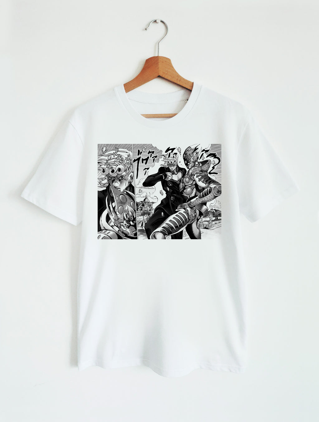 T-SHIRT WHITE UNISEX | JOJO’S BIZARRE ADVENTURE GOLDEN WIND - GIORNO GIOVANNA “GOLD EXPERIENCE REQUIEM”