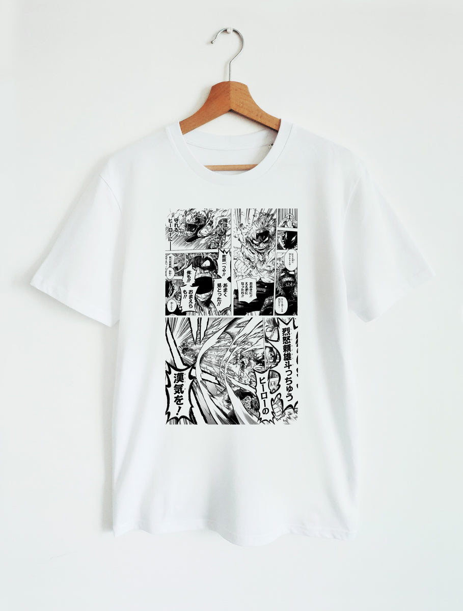 T-SHIRT WHITE UNISEX | MY HERO ACADEMIA - FATGUM & RED RIOT VS RAPPA ...