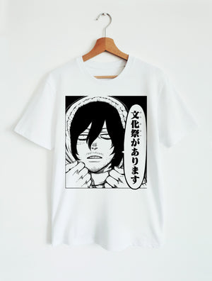 T-SHIRT WHITE UNISEX | MY HERO ACADEMIA - SHOTA AIZAWA “ERASER HEAD”